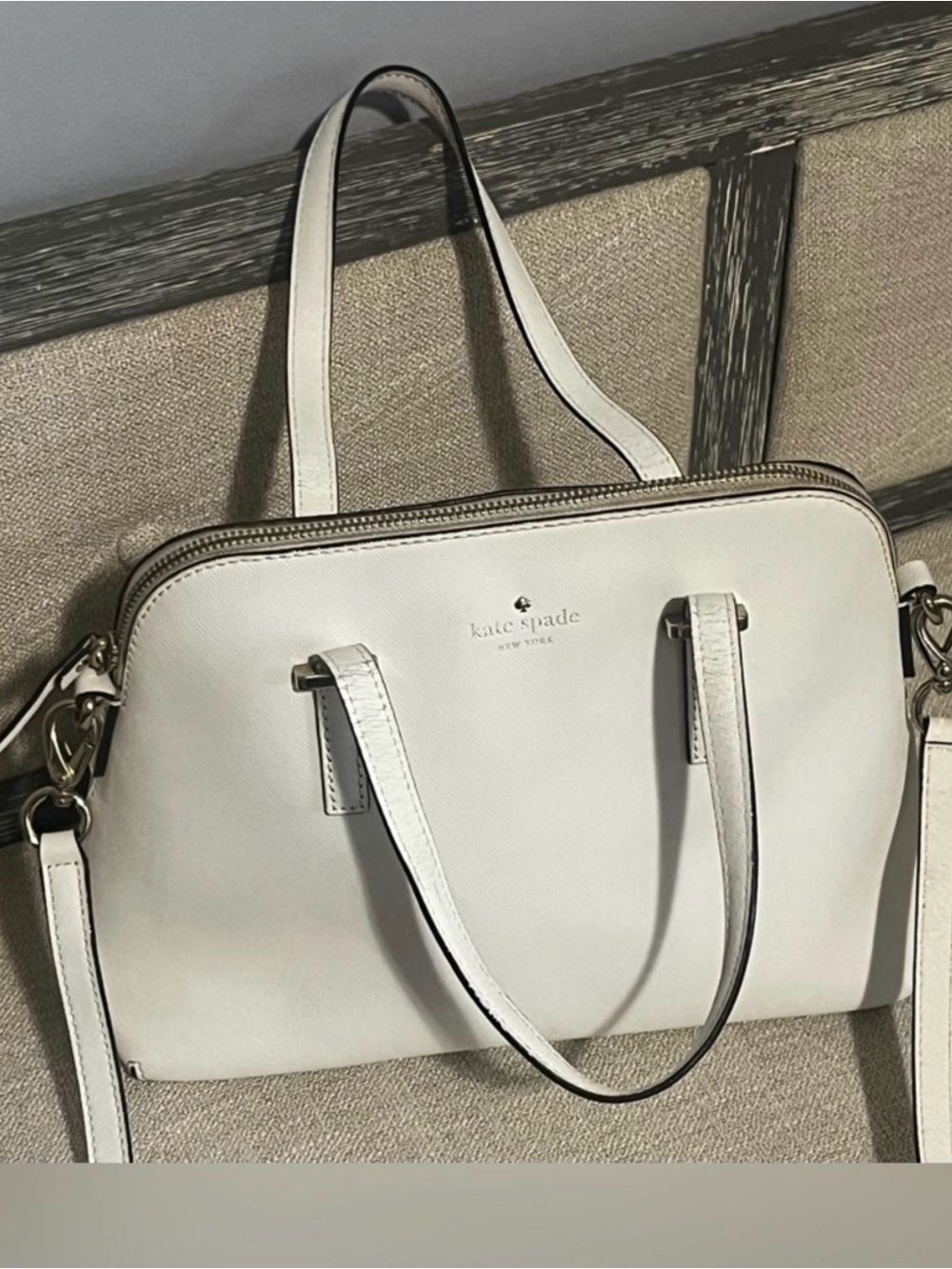 kate spade New York Cedar Street Maize Leather Satchel w Crossbody - Picture 2 of 8